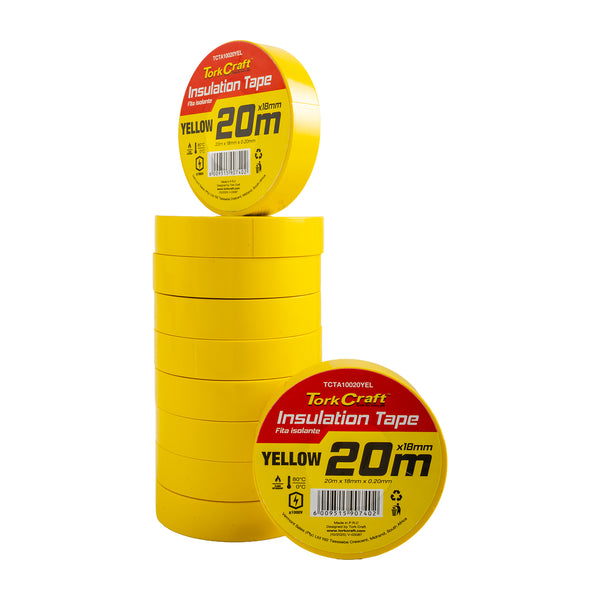 Tork Craft 0.20 Mmx18 Mmx20 M Yellow Insulation Tape Tcta10020 Yel