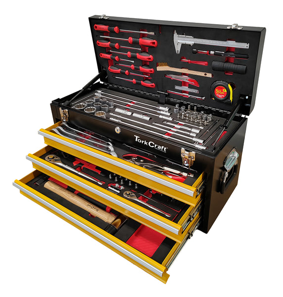 Tork Craft Top Box 127 Pc 3 Drawer & Top Tray 600 X250 X320 Mm Trackbox 2.0 Tool Box Tctb127