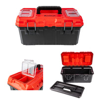 Tork Craft Heavy Duty Plastic Tool Box With Organizer Red/Black 480 Mm Tctb305