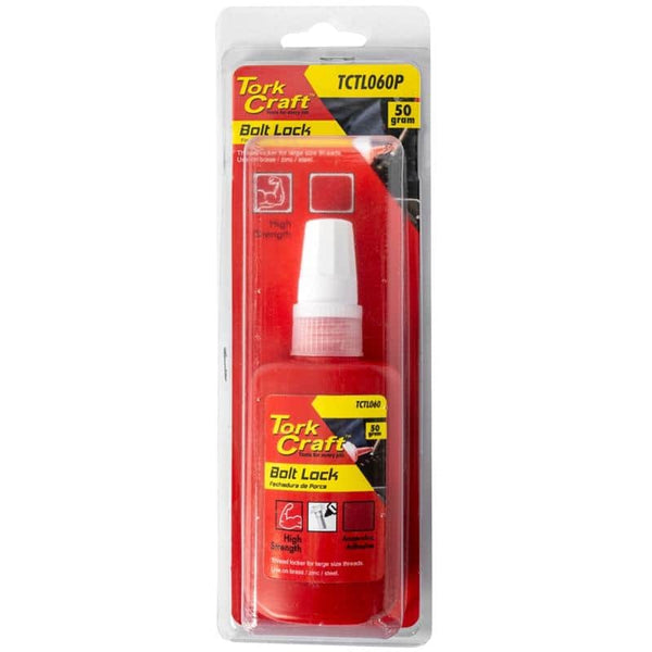 Tork Craft Bolt Lock High Strength Red Threadlocker 50g - Fastens Large Threads