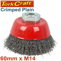 WIRE CUP BRUSH CRIMPED PLAIN 60MMXM14 BULK