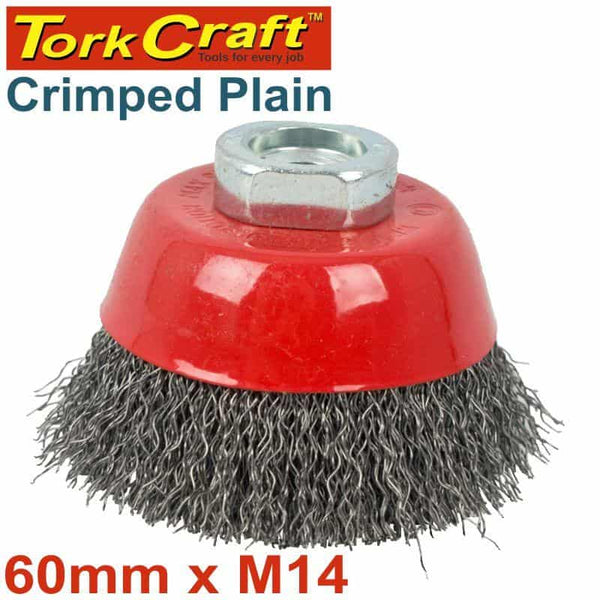 WIRE CUP BRUSH CRIMPED PLAIN 60MMXM14 BULK