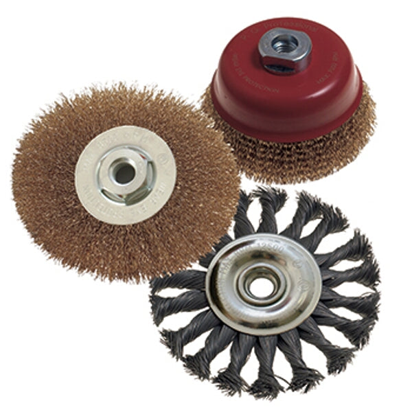 Wire Brush Set: Wheel Brush, Cup Brush & Twist Knot Wheel - Ideal for Rust Removal, Paint Stripping, and Surface Preparation