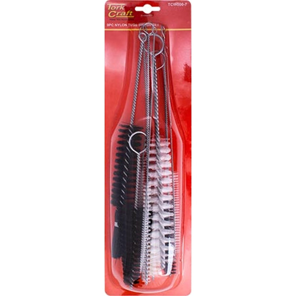 9-Piece Nylon Tube Cleaning Brush Set - Pipe Cleaner Brushes for Small Spaces - Effective for Cleaning Pipes, Tubes, and Hoses