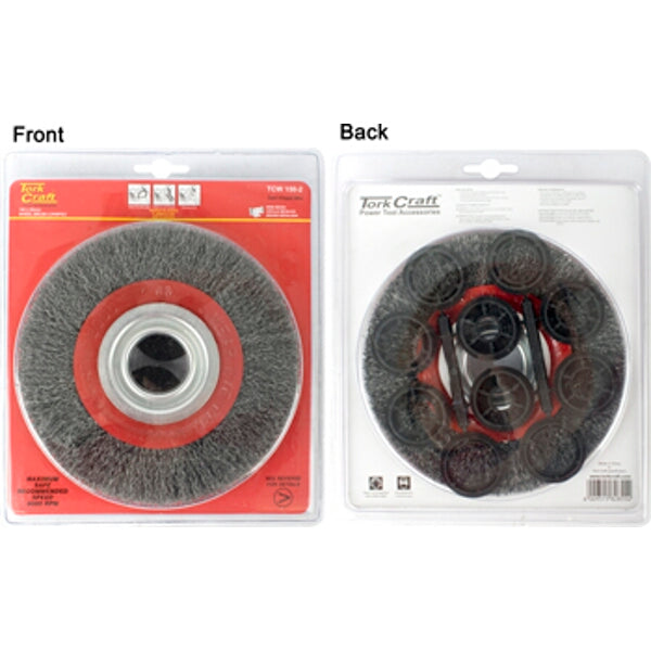 Tork Craft Wire Wheel Brush 150 x 25mm for Bench Grinder. Rust & Paint Removal. Heavy Duty Wire Brush, 0.30mm Wire