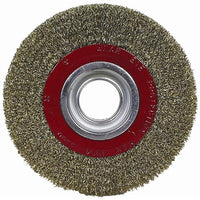 Wire Wheel Brush 150mm - Bench Grinder Accessory - Brass - Rust & Paint Removal - Chavda.com