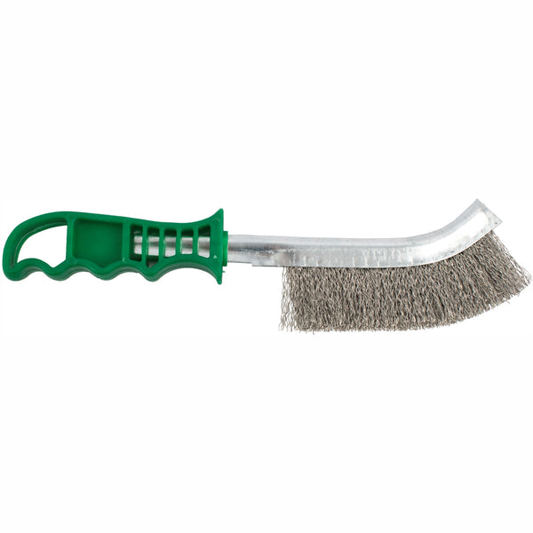 Stainless Steel Wire Hand Brush - Heavy Duty Metal Scraper Brush with Green Handle for Rust Removal & Cleaning