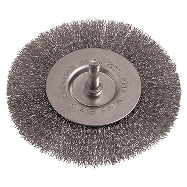 100mm Stainless Steel Wire Wheel Brush - 6mm Shaft - Ideal for Cleaning, Deburring and Rust Removal