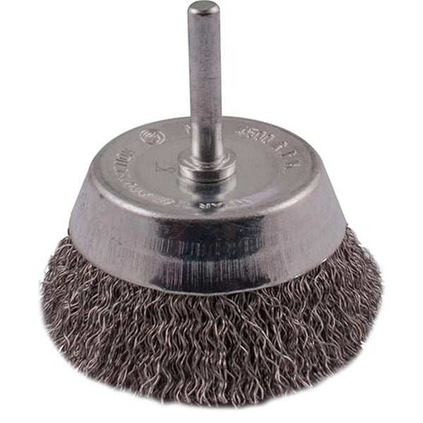 Stainless Steel Wire Cup Brush 63mm with 6mm Shaft | Metal Polishing & Rust Removal