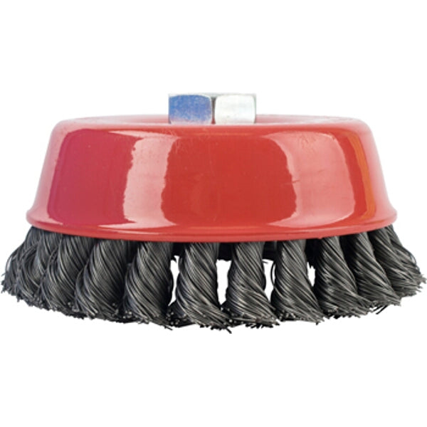Twisted Wire Cup Brush 125mmXM14, Heavy Duty Power Tool Attachment for Grinding, Rust Removal, and Surface Prep