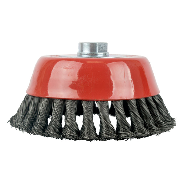 Heavy Duty Twisted Wire Cup Brush 150mm M14 0.80mm Wire - Metal Surface Cleaning & Prep