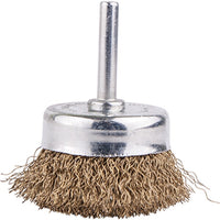 WIRE CUP BRUSH 50MM X 6MM SHAFT by chavda.com - Metal Cleaning Brush, Rotary Tool Attachment, Industrial Grinding Brush