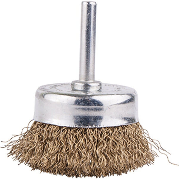 WIRE CUP BRUSH 50MM X 6MM SHAFT by chavda.com - Metal Cleaning Brush, Rotary Tool Attachment, Industrial Grinding Brush