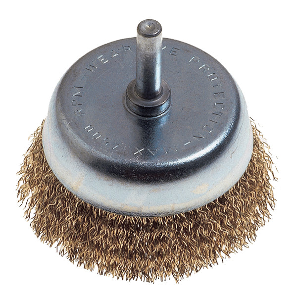 Wire Cup Brush - 63mm Metal Brush with 6mm Shaft for Rust, Paint, and Scale Removal