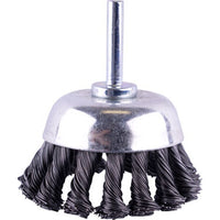 Twisted Wire Cup Brush 65mm, 6mm Shaft - Metal Abrasive Tool for Rust Removal & Surface Prep