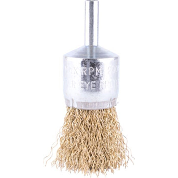 Wire End Brush 24mm, 6mm Shaft - Rotary Cleaning Brush for Rust & Paint Removal, High Speed