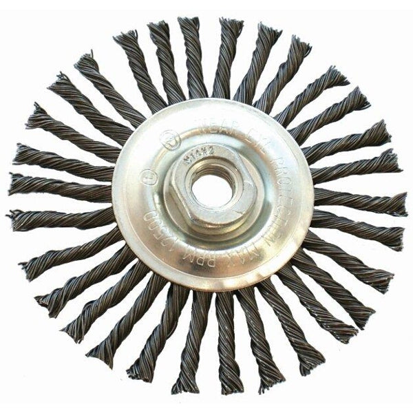 Twisted Wire Wheel Brush - 115mm Single Section Plain - M14 Thread