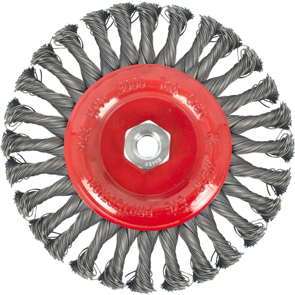 Tork Craft Wire Wheel Brush Single Section Twisted Plain 175 Mmxm14 Blister Tcws175 1