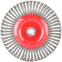 Wire Wheel Brush - Twisted Stinger - 175mm M14 Thread - Metal Cleaning, Deburring, Rust Removal