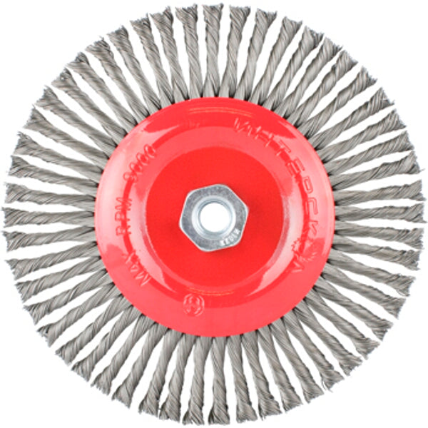Wire Wheel Brush - Twisted Stinger - 175mm M14 Thread - Metal Cleaning, Deburring, Rust Removal
