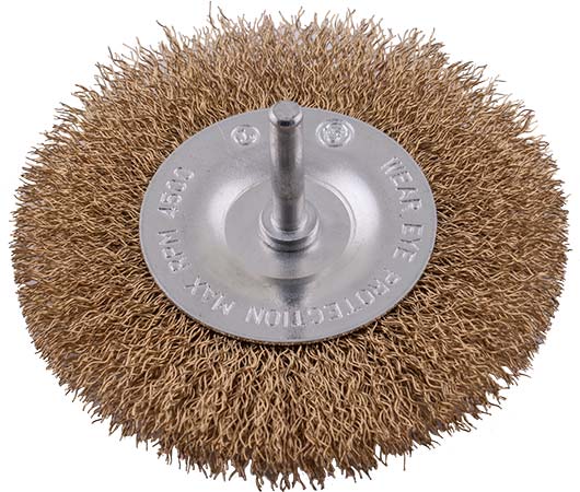 100mm Wire Wheel Brush - Steel Bristles, 6mm Shaft - Rust & Paint Removal Abrasive Tool