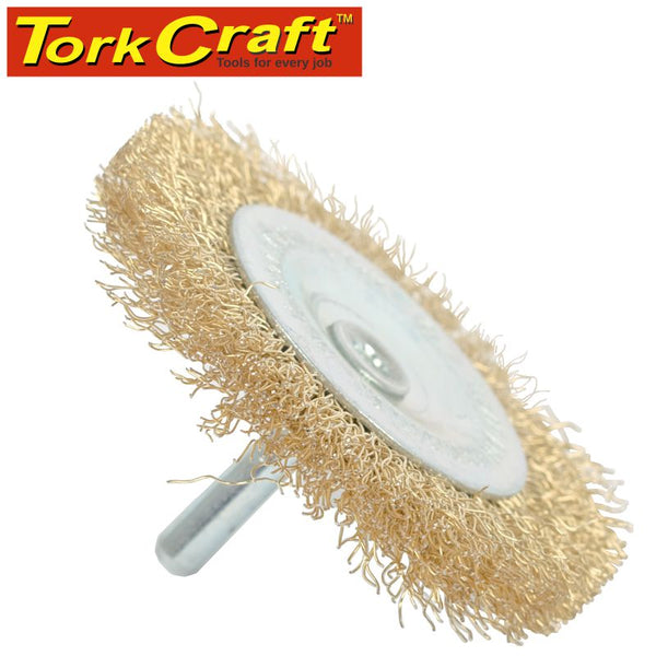 Tork Craft Wire Wheel Brush 63mm, 6mm Shaft - Metal Cleaning, Rust Removal, Surface Prep
