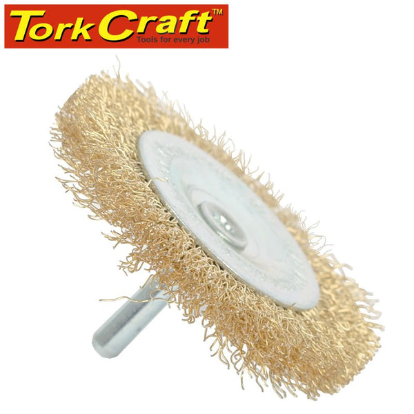 TorkCraft Wire Wheel Brush 75mm x 6mm Shaft | Durable Metal Cleaning Tool