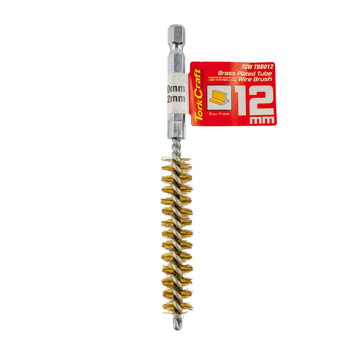 Tork Craft Tube Brush 12 Mm X 120 Mm Brass Wire 6,35 Mm Hex Shank Tcw Tbb012