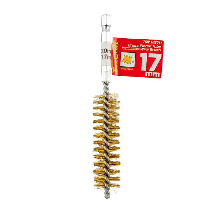 Tork Craft Tube Brush 17 Mm X 120 Mm Brass Wire 6,35 Mm Hex Shank Tcw Tbb017