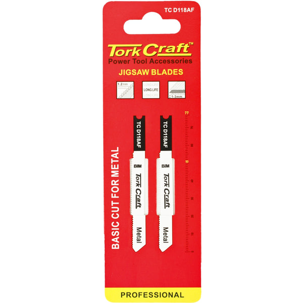Tork Craft U Shank Jigsaw Blade 21 Tpi Metal 1.2 Mm 2 Pc Tc D118 Af 2