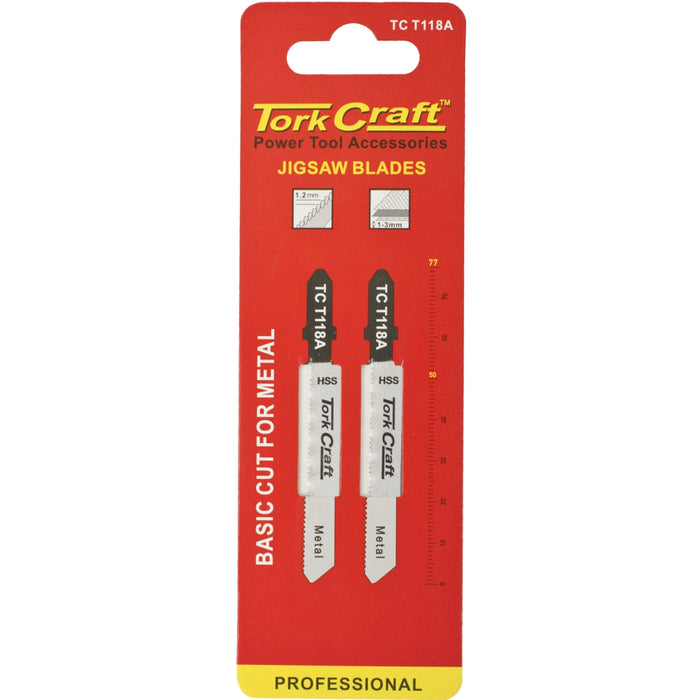 Tork Craft T Shank Jigsaw Blade For Metal 1.2 Mm 21 Tpi 75 Mm 2 Pc Tc T118 A 2
