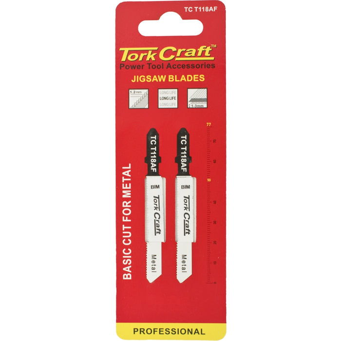 Tork Craft T Shank Jigsaw Blade For Metal 1.2 Mm 21 Tpi 75 Mm 2 Pc Tc T118 Af 2