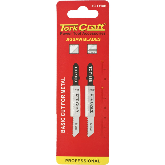 Tork Craft T Shank Jigsaw Blade For Metal 2 Mm 12 Tpi 75 Mm 2 Pc Tc T118 B 2