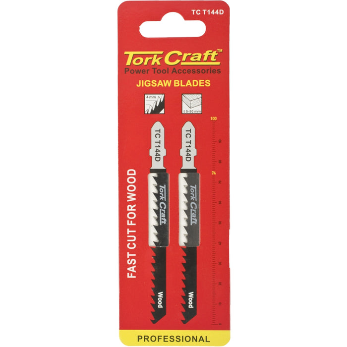 Tork Craft T Shank Jigsaw Blade Fast Cut For Wood 4 Mm 6 Tpi 2 Pc Tc T144 D 2