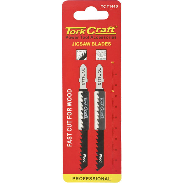 Tork Craft T Shank Jigsaw Blade Fast Cut For Wood 4 Mm 6 Tpi 2 Pc Tc T144 D 2