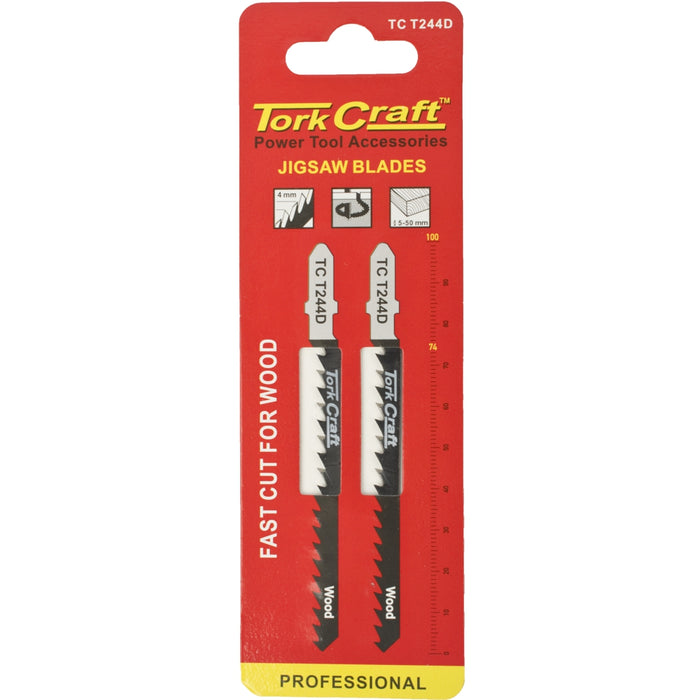Tork Craft T Shank Jigsaw Blade Fast Cut For Wood 4 Mm 6 Tpi 2 Pc Tc T244 D 2