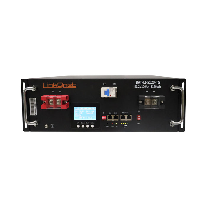 LINKQNET LIFEPO4 51.2V 100AH RACKMOUNT BATTERY PACK WITH CAN BMS - BAT-LI-5120-TG