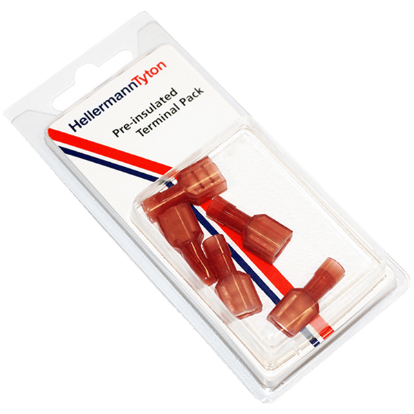 HellermannTyton Red Pre-Insulated Female Disconnect Terminal Pack - Wire Connectors