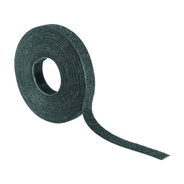 Black Velcro Cable Tie Roll - 150mm x 12.5m - Reusable Wire Organizer