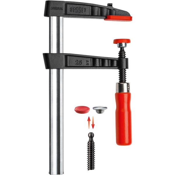 Bessey Original Bessey Malleable Cast Iron Screw Clamp Tg With Tried-And-True Wooden Handle - 580-040 108