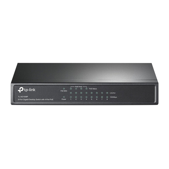 TP-LINK 8-PORT GBE 4-PORT POE DESKTOP SWITCH - NET-TL-SG1008P