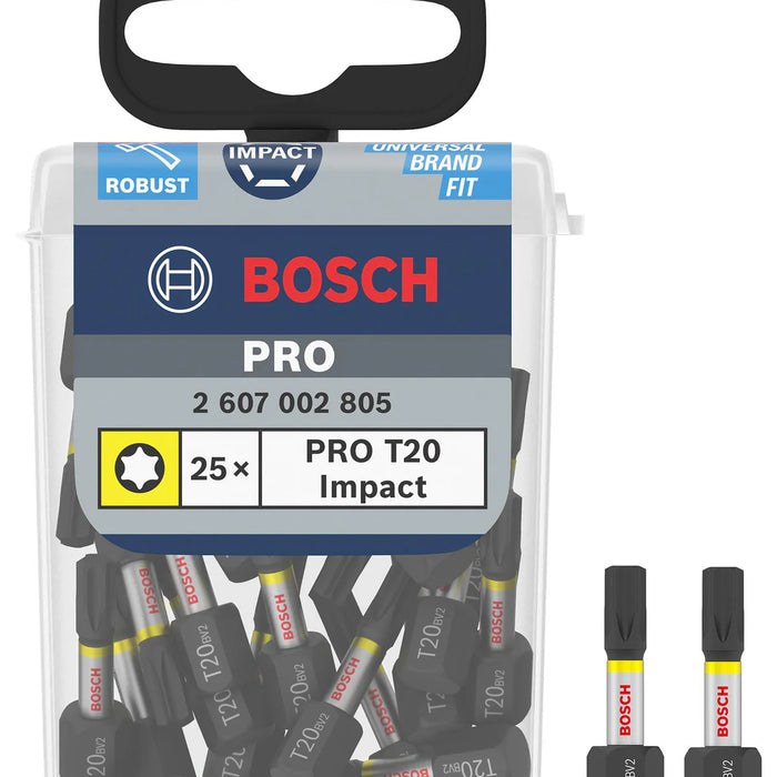 Bosch - Screwdriver Bit Impact T20 25mm 25pc - 2607002805