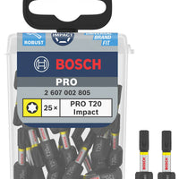Bosch - Screwdriver Bit Impact T25 25mm 25pc - 2607002806