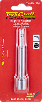 Tork Craft Magnetic Nutsetter 3/8 x 100mm - Power Tool Accessory, Quick Change Nut Driver, Screwdriver Bit, Fastener Tool
