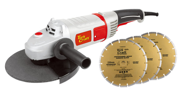 Tork Craft Angle Grinder TCAG0230 with Diamond Blades - Professional Cutting Tool for sale at chavda.com