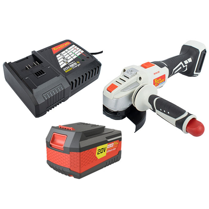 ANGLE GRINDER B/LESS AG115B 20V 115MM 4AH BATTERY PACK SMART CHARGER