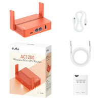 Cudy AC1200 Wi-Fi Mini VPN Router - Orange-TR1200