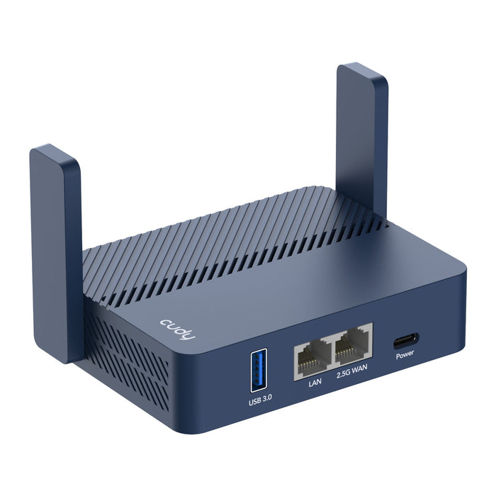 Cudy AX3000 2.5G Wi-Fi 6 Mini VPN Travel Router - Navy Blue-TR3000