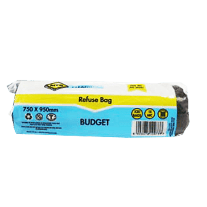 Refuse Bag Mts Std Black 95x75 P20 18 Mic Tra1000