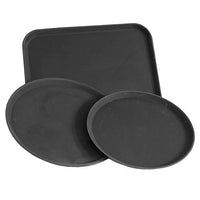 Black Serving Trays - Rectangular & Round Utility Trays 356mm - Restaurant & Catering Supplies